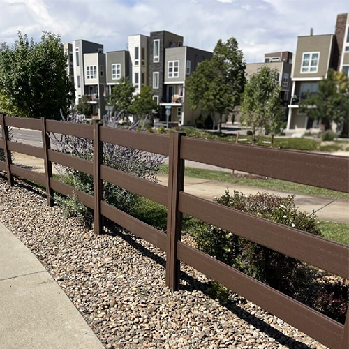 Composite Ranch Rail upgrade in Denver community providing both privacy and curb appeal