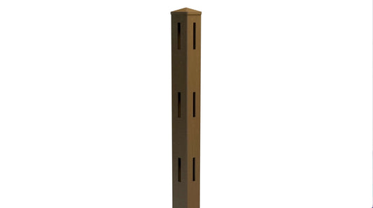 5x5 Composite Corner Post with Post Cap – For Traditional Ranch Rail Fencing – Eco-Friendly & Weather-Resistant