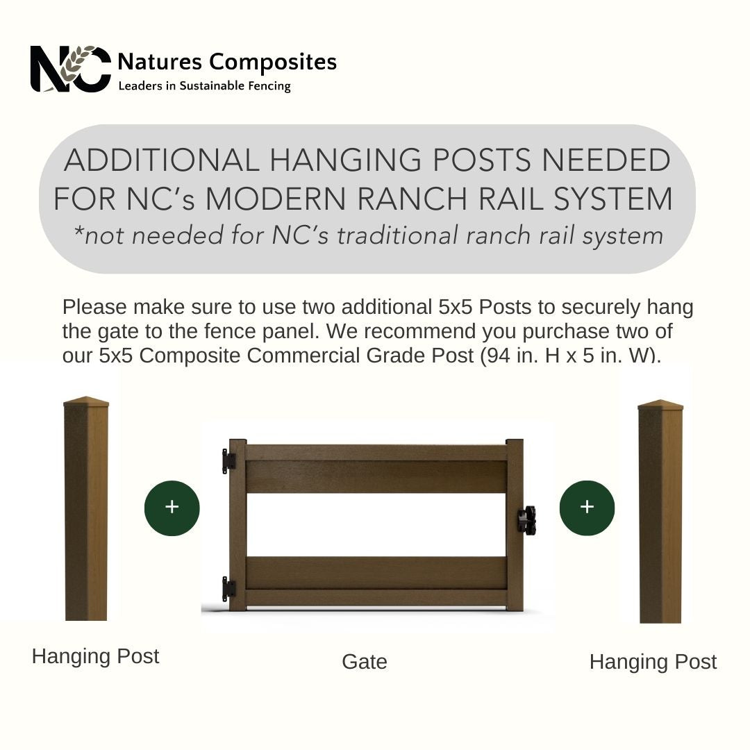 Composite Two-Board Ranch Rail Gate – 3 ft. H x 4 ft. W – Low-Maintenance, Durable Solution