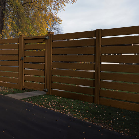 Composite Horizontal Full Size Gate – 6 ft. High x 4 ft. Wide – Sustainable, Strong, and Hidden Metal Frame for Extra Durability