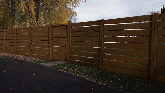 Composite Horizontal Full Size Gate – 6 ft. High x 4 ft. Wide – Sustainable, Strong, and Hidden Metal Frame for Extra Durability