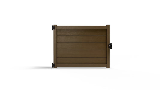 Composite Modern Horizontal Privacy Perimeter Fence Gate - 3.5 ft. H x 4 ft. W - Sustainable, Durable, Eco-Friendly, and Low-Maintenance - Made in the USA