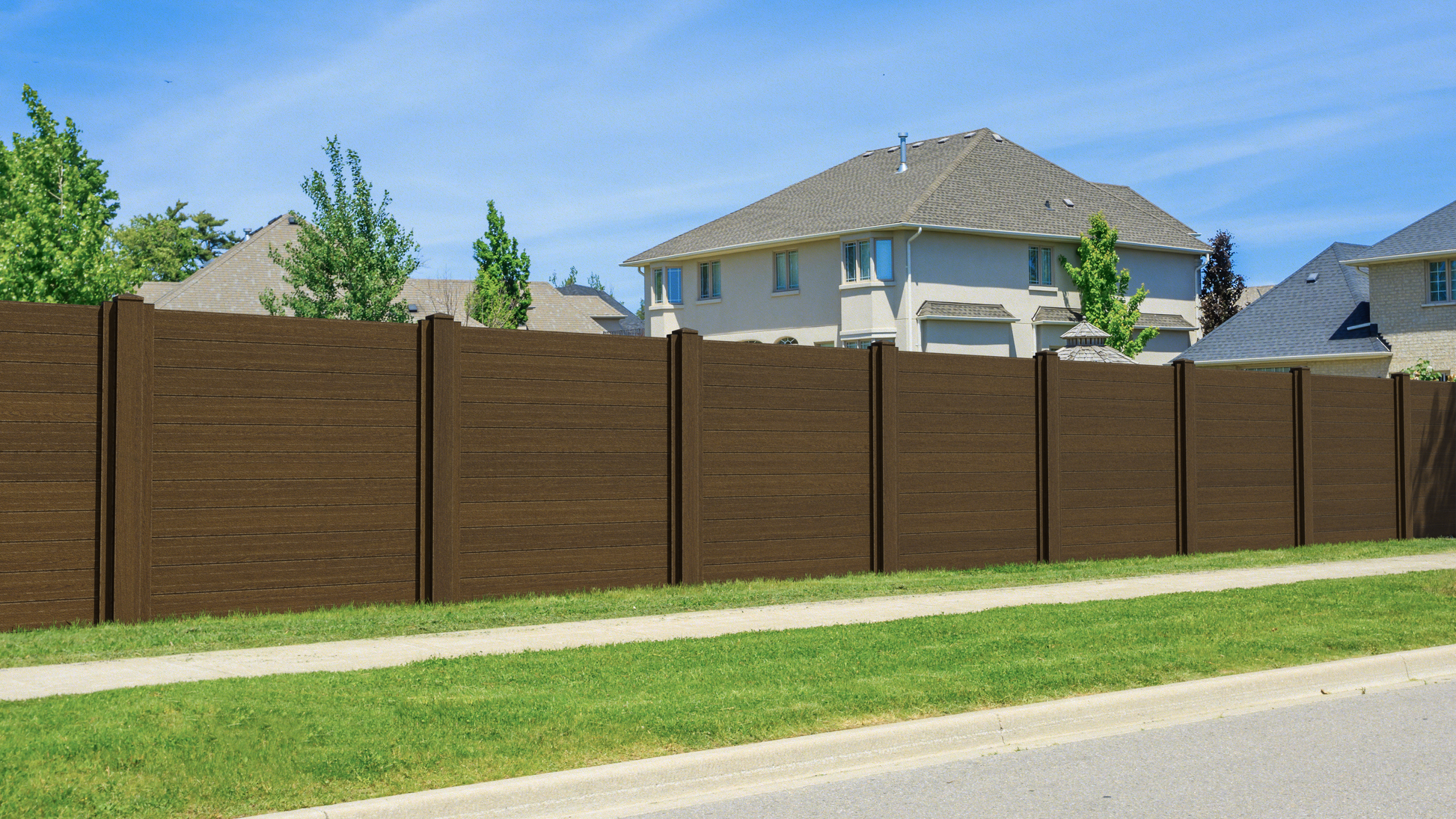 6x8 NC Composite Commercial Horizontal Privacy Fence – Built to Last, Weather-Resistant, Low Maintenance