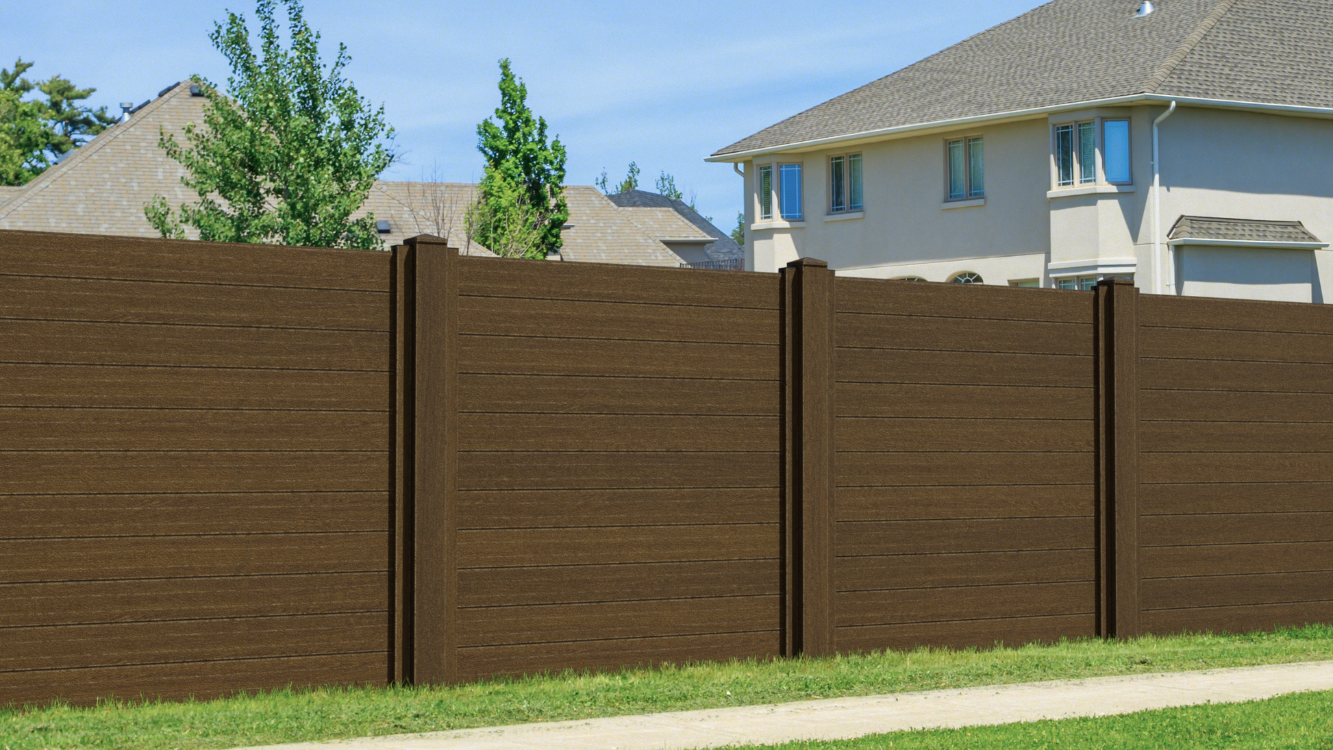 6x6 NC Composite Commercial Horizontal Privacy Fence – Built to Last, Weather-Resistant, Low Maintenance