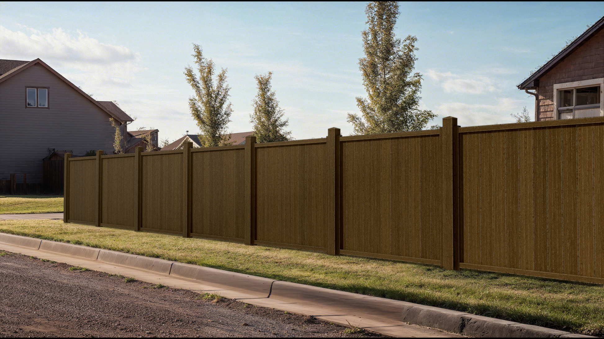 6x6 NC Composite Commercial Vertical Privacy Fence – Built to Last, Weather-Resistant, Low Maintenance