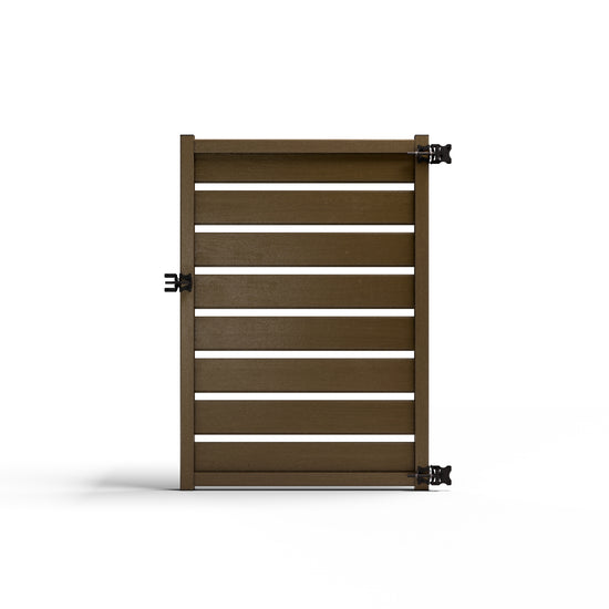 Composite Horizontal Full Size Gate – 6 ft. High x 4 ft. Wide – Sustainable, Strong, and Hidden Metal Frame for Extra Durability
