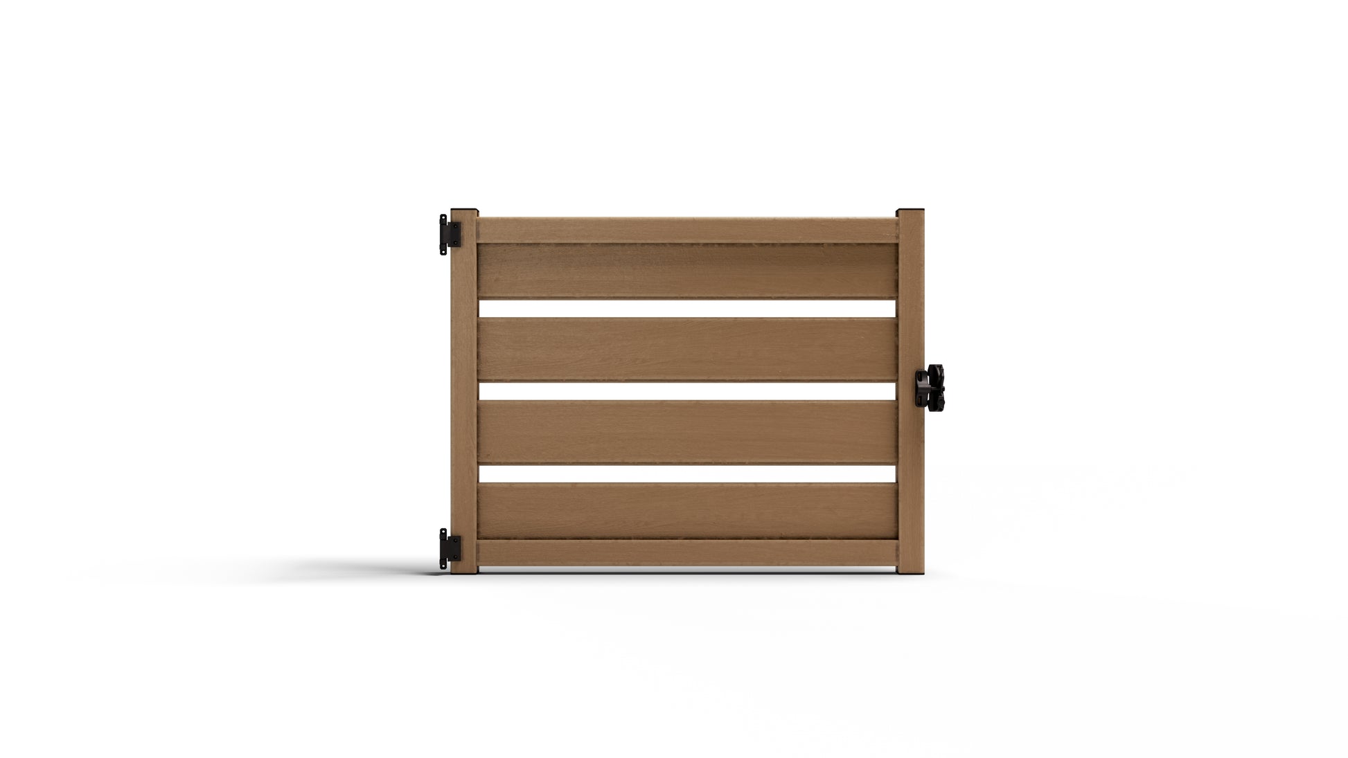 Composite Modern Horizontal Semi-Privacy Perimeter Fence Gate - 3.5 ft. H x 4 ft. W - 3.5 ft. H x 6 ft. W - Hurricane Wind, Flame Spread and Noise Reduction Rated - Durable, Eco-Friendly, and Low-Maintenance
