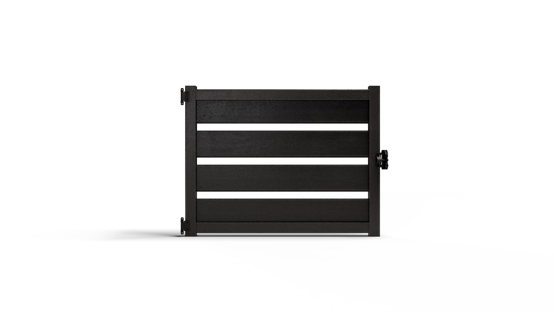 Composite Modern Horizontal Semi-Privacy Perimeter Fence Gate - 3.5 ft. H x 4 ft. W - 3.5 ft. H x 6 ft. W - Hurricane Wind, Flame Spread and Noise Reduction Rated - Durable, Eco-Friendly, and Low-Maintenance
