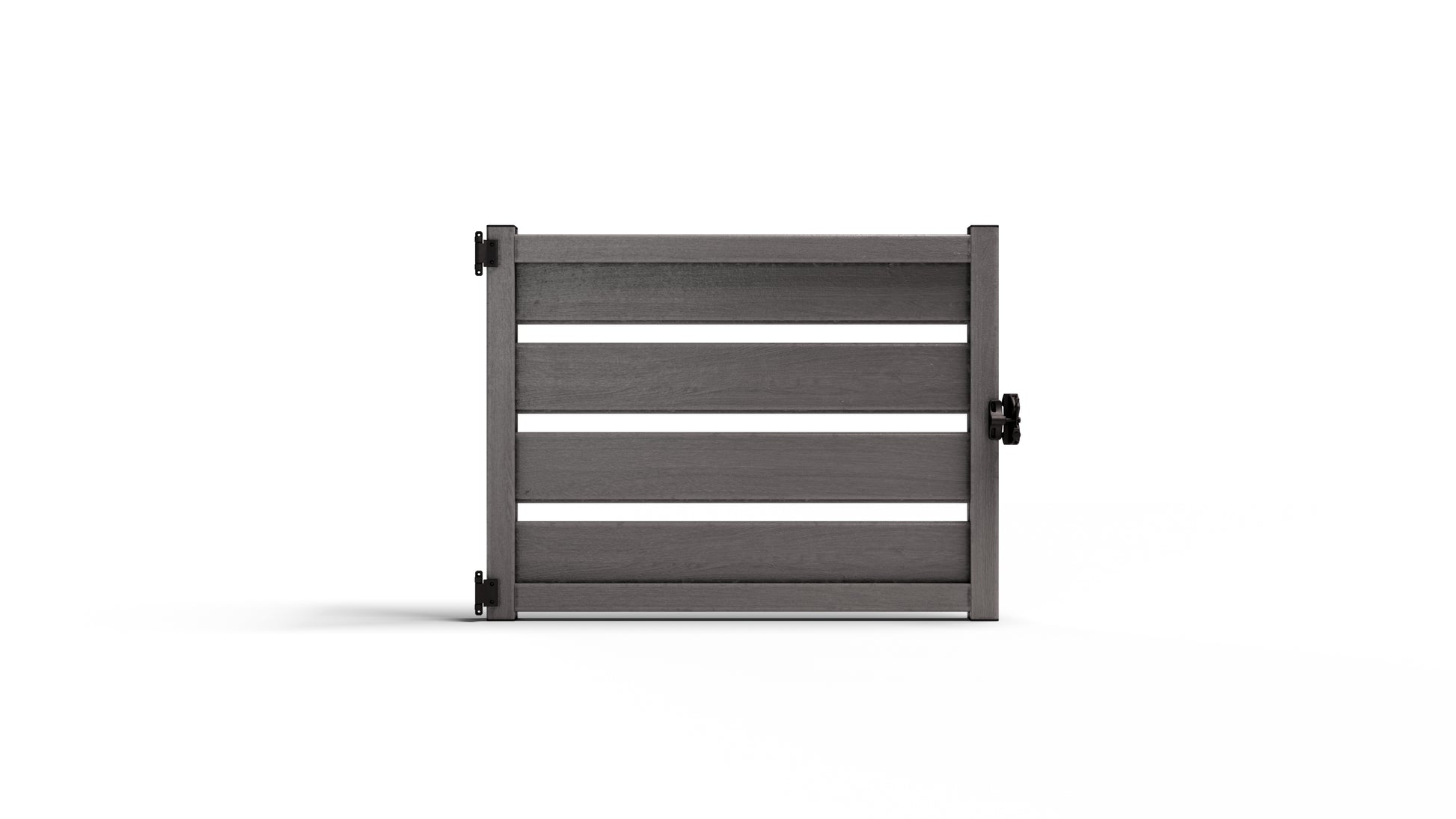 Composite Modern Horizontal Semi-Privacy Perimeter Fence Gate - 3.5 ft. H x 4 ft. W - 3.5 ft. H x 6 ft. W - Hurricane Wind, Flame Spread and Noise Reduction Rated - Durable, Eco-Friendly, and Low-Maintenance