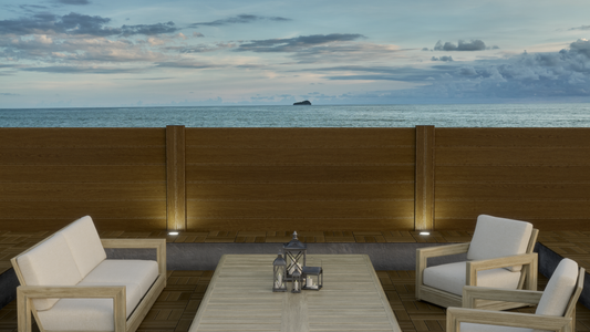 Composite Modern Horizontal Privacy Perimeter Fence - 3.5 ft. H x 6 ft. W - Hurricane Wind, Flame Spread, Noise Reduction Rating - Sustainable, Durable, Eco-Friendly, and Low-Maintenance