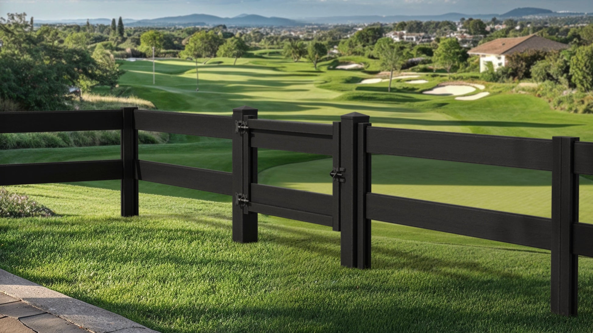 Composite Two-Board Ranch Rail Gate – 3 ft. H x 4 ft. W – Low-Maintenance, Durable Solution