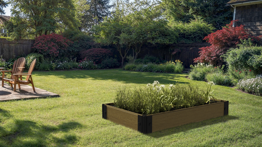 Composite Gardening Rectangle Raised Herb Garden Bed (2 ft. L x 4 ft. W x .6 ft. H) 6 In. Root Depth