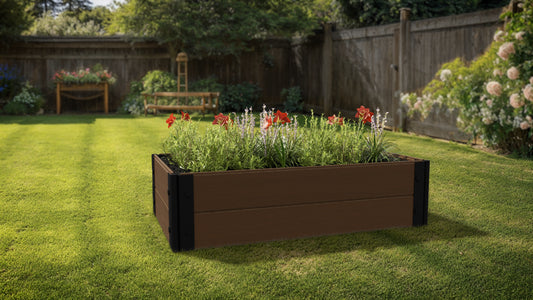 Composite Gardening Rectangle Raised Garden Bed (2 ft. L x 4 ft. W x 12 in. H) Shallow Rooted Plants