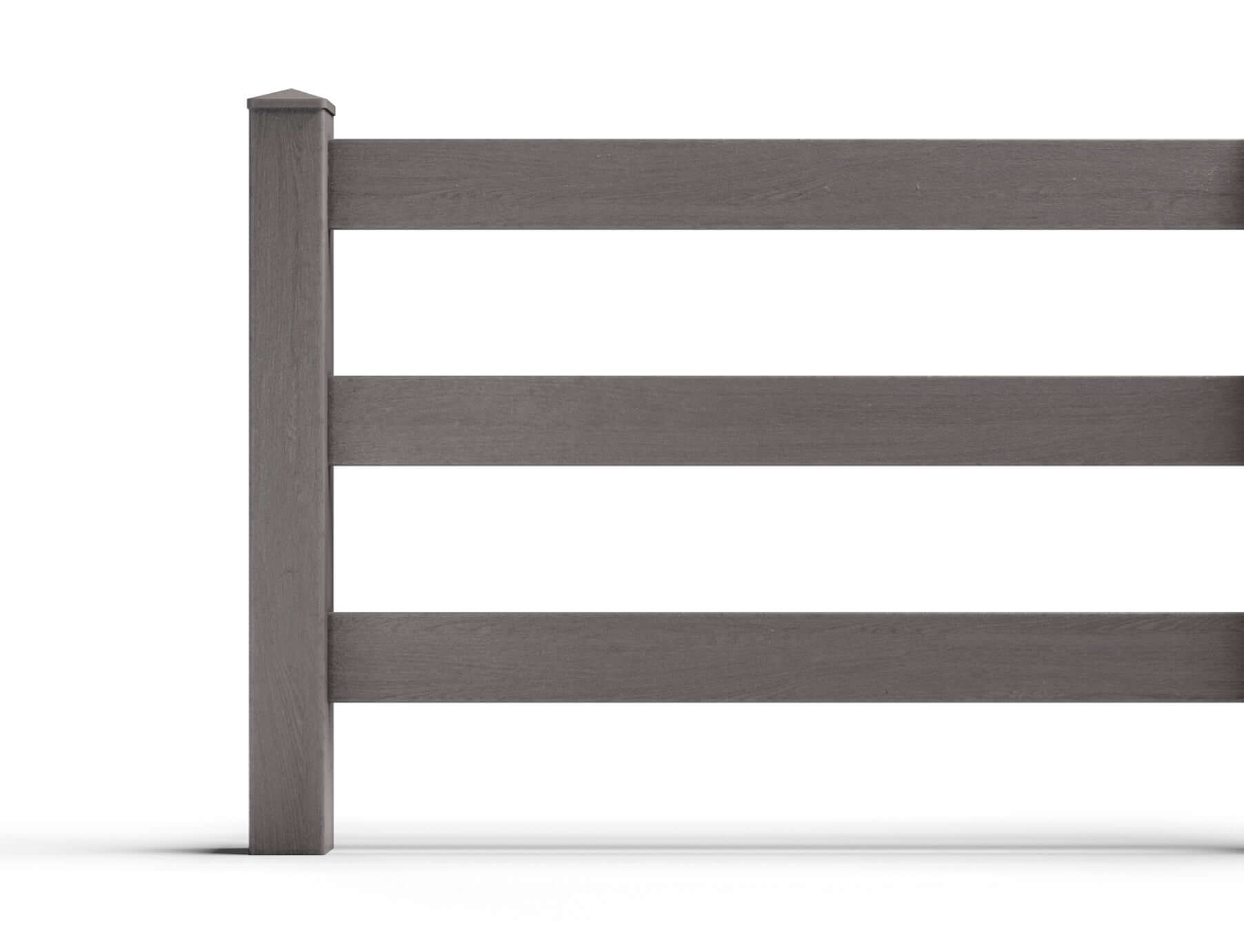 Composite Traditional Three-Board Ranch Rail – 4 ft. High x 5.75 ft. Wide – Durable & Eco-Friendly