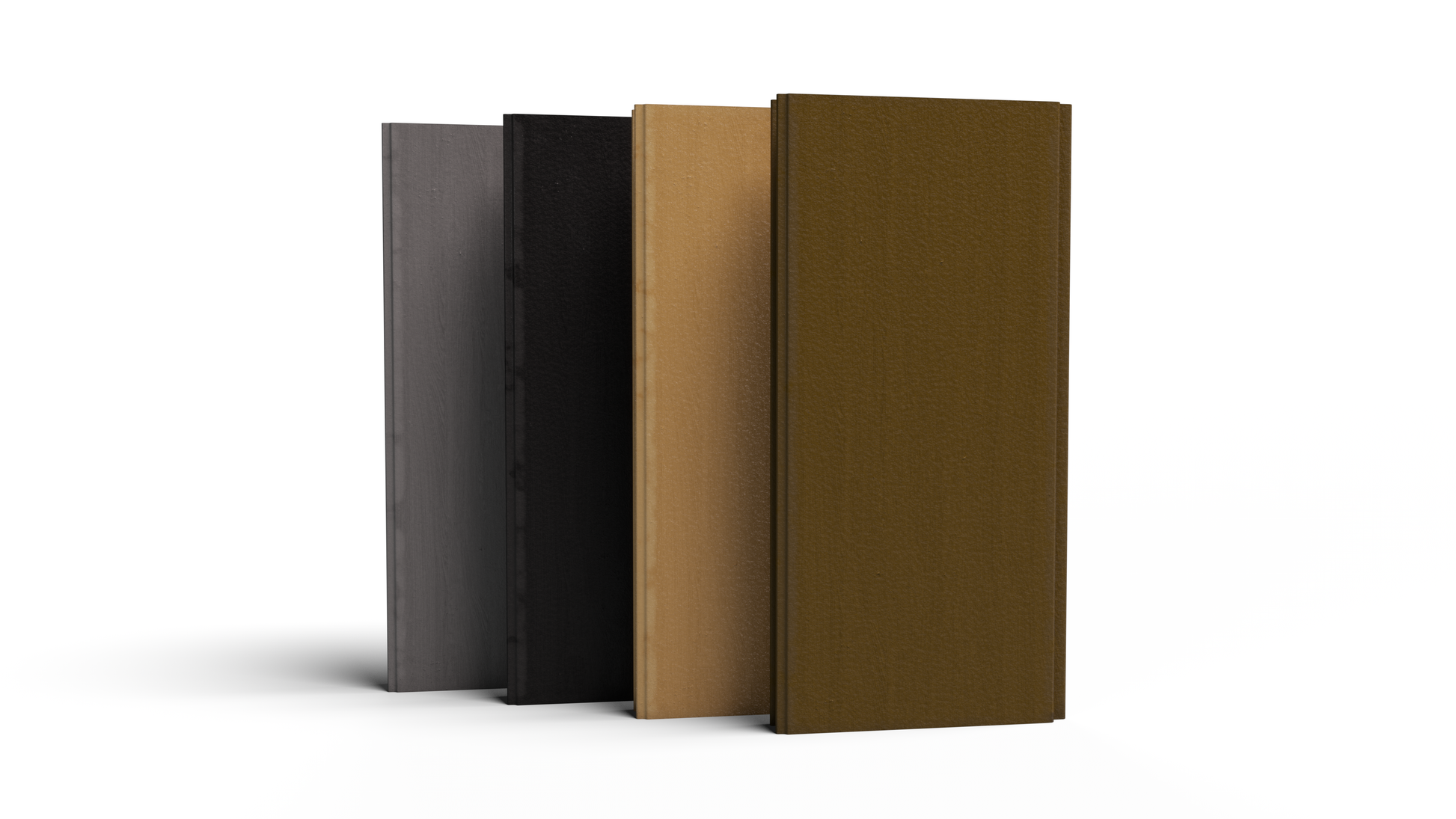 Composite Fencing Color Samples – Timber Brown, Rosewood, Slate Grey, Raven Black – Sustainable, Durable, Weather Resistant Options
