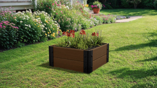 Shallow Rooted Plants – Composite Raised Garden Bed (2 ft. L x 2 ft. W x 12 in. H) – Low Maintenance & Eco-Friendly
