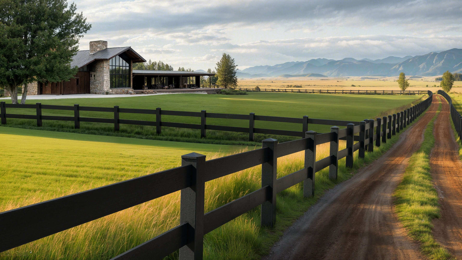 Composite Two-Board Ranch Rail – 3 ft. High x 5.75 ft. Wide – Long-Lasting, Sustainable Fencing