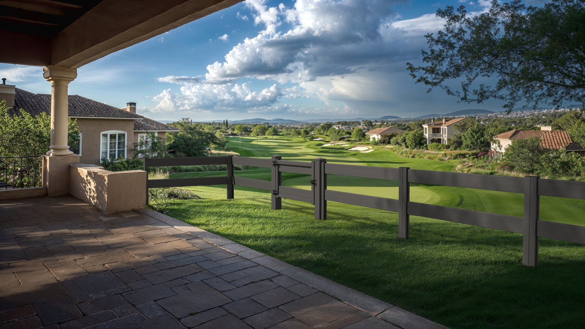 Composite Two-Board Ranch Rail Gate – 3 ft. H x 4 ft. W – Low-Maintenance, Durable Solution
