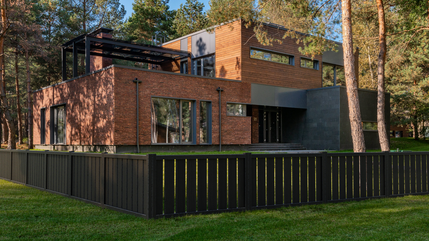 Composite Modern Vertical Semi-Privacy Perimeter Fence - 3.5 ft. H x 6 ft. W - Hurricane Wind, Flame Spread and Noise Reduction Rated - Durable, Eco-Friendly, and Low-Maintenance