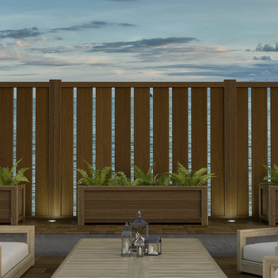 Composite Vertical Fence - 3.5 ft. H x 6 ft. W - Hurricane Wind, Flame Spread and Noise Reduction Rated - Durable, Eco-Friendly, and Low-Maintenance