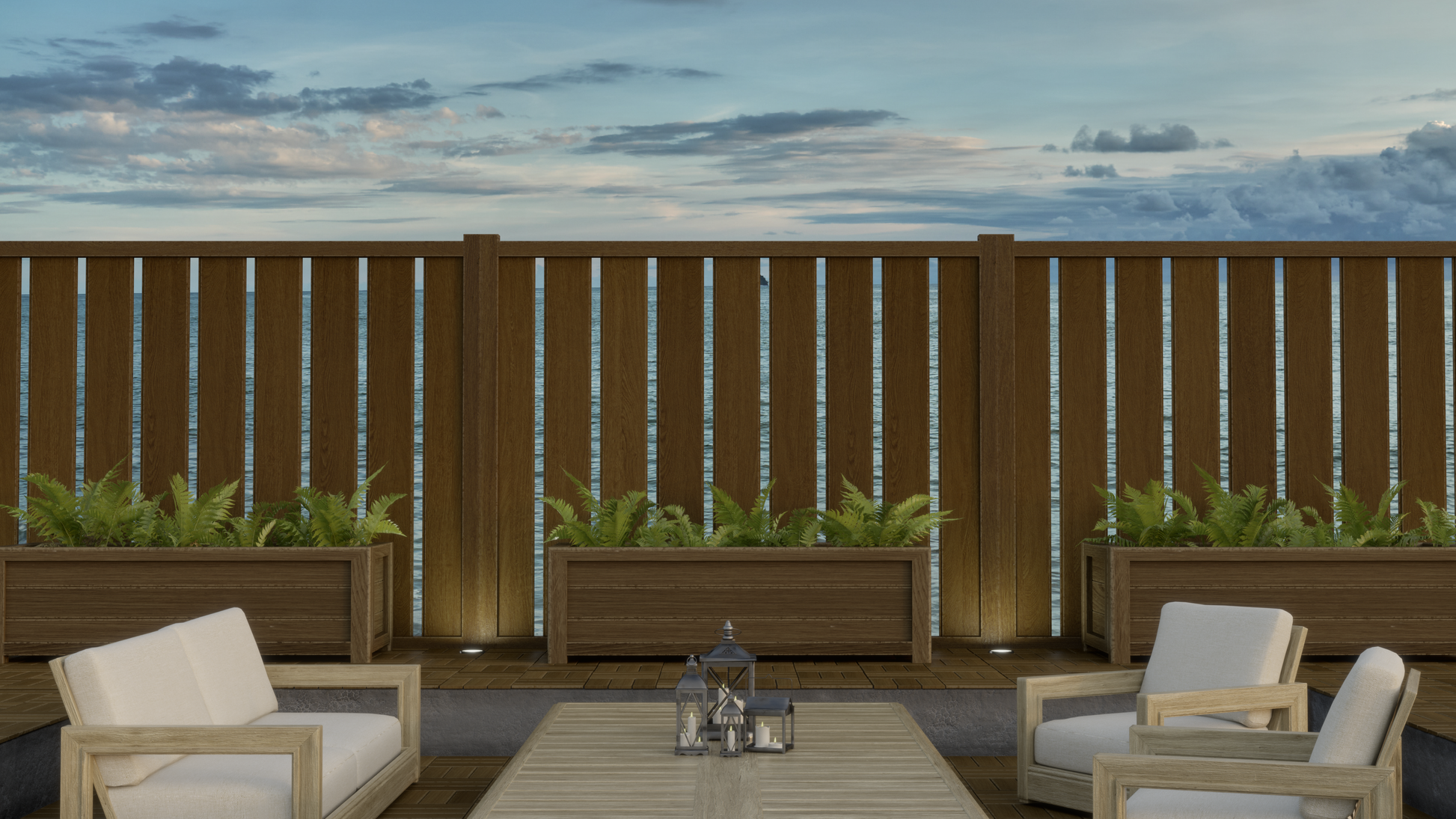 Composite Vertical Fence - 3.5 ft. H x 6 ft. W - Hurricane Wind, Flame Spread and Noise Reduction Rated - Durable, Eco-Friendly, and Low-Maintenance