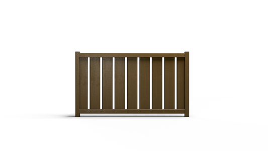 Composite Modern Vertical Semi-Privacy Perimeter Fence (3.5 ft. H x 6 ft. W)