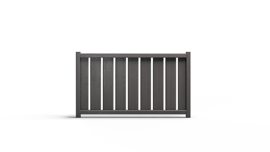 Composite Modern Vertical Semi-Privacy Perimeter Fence (3.5 ft. H x 6 ft. W)