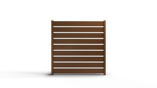 Composite Modern Horizontal Semi-Privacy Full Size Fence - 6 ft H x 6 ft W - Hurricane Wind, Flame Spread, Noise Reduction Rating - Sustainable, Durable, Eco-Friendly, and Low-Maintenance