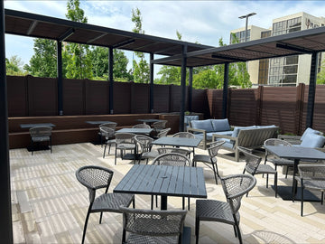Corporate Lounge Transformed: Full-Privacy Commercial Fence Solution