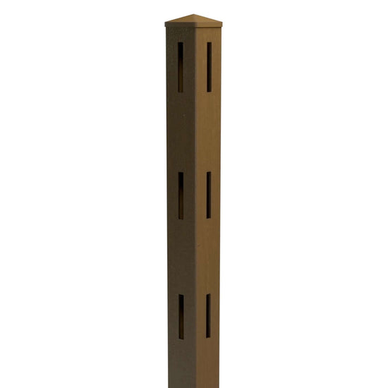 5x5 Composite Corner Post with Post Cap – For Traditional Ranch Rail Fencing – Eco-Friendly & Weather-Resistant