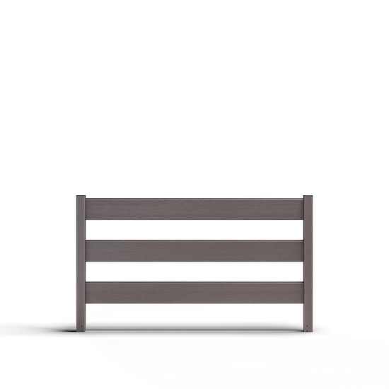 Composite Modern Three Board Ranch Rail (4 ft. H x 5.75 ft. W)– Hurricane Wind and Flame Spread Rated - Durable, Eco-Friendly, and Easy to Install