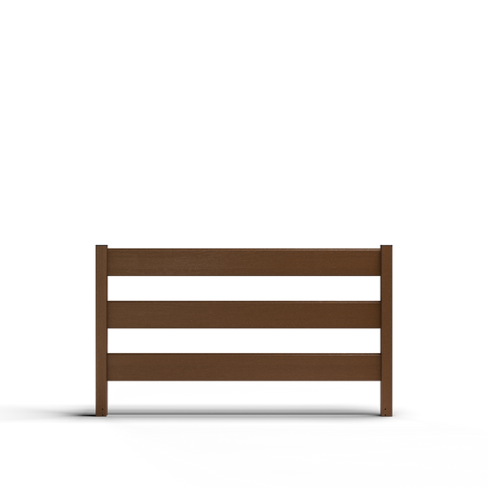 Composite Modern Three Board Ranch Rail (4 ft. H x 5.75 ft. W)– Hurricane Wind and Flame Spread Rated - Durable, Eco-Friendly, and Easy to Install