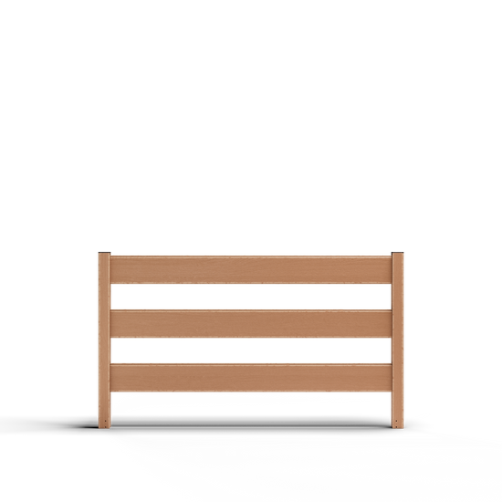 Composite Modern Three Board Ranch Rail (4 ft. H x 5.75 ft. W)– Hurricane Wind and Flame Spread Rated - Durable, Eco-Friendly, and Easy to Install