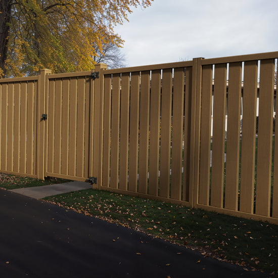 Composite Vertical Semi-Privacy Gate – 6 ft. High x 4 ft. Wide – Sustainable, Strong, and Hidden Metal Frame for Extra Durability
