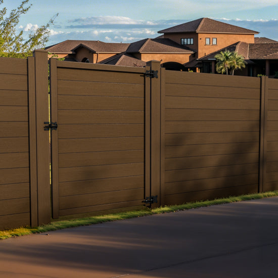 Composite Horizontal Full Size Gate – 6 ft. High x 4 ft. Wide – Sustainable, Strong, and Hidden Metal Frame for Extra Durability