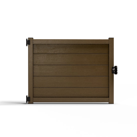 Composite Modern Horizontal Privacy Perimeter Fence Gate - 3.5 ft. H x 4 ft. W - Sustainable, Durable, Eco-Friendly, and Low-Maintenance - Made in the USA