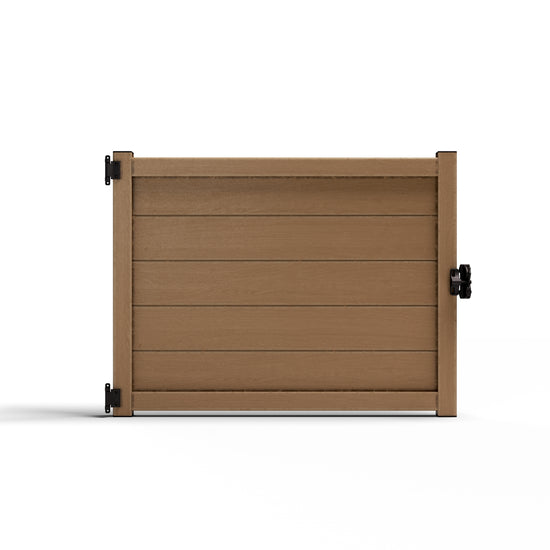 Composite Modern Horizontal Privacy Perimeter Fence Gate - 3.5 ft. H x 4 ft. W - Sustainable, Durable, Eco-Friendly, and Low-Maintenance - Made in the USA