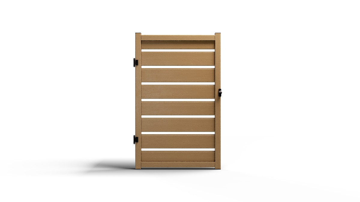 Composite Modern Horizontal Semi-Privacy Full Size Fence Gate (6 ft. H ...