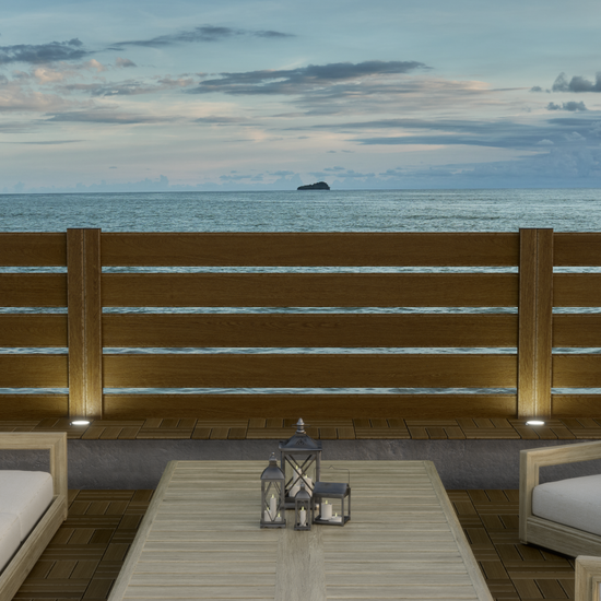 Composite Modern Horizontal Semi-Privacy Perimeter Fence - 3.5 ft. H x 6 ft. W - Hurricane Wind, Flame Spread, Noise Reduction Rating - Sustainable, Durable, Eco-Friendly, and Low-Maintenance