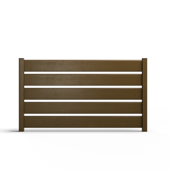 Composite Modern Horizontal Semi-Privacy Perimeter Fence - 3.5 ft. H x 6 ft. W - Hurricane Wind, Flame Spread, Noise Reduction Rating - Sustainable, Durable, Eco-Friendly, and Low-Maintenance