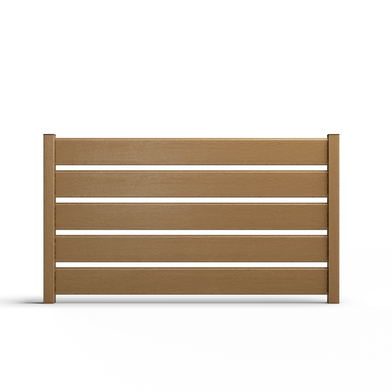 Composite Modern Horizontal Semi-Privacy Perimeter Fence - 3.5 ft. H x 6 ft. W - Hurricane Wind, Flame Spread, Noise Reduction Rating - Sustainable, Durable, Eco-Friendly, and Low-Maintenance