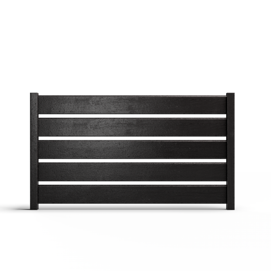 Composite Modern Horizontal Semi-Privacy Perimeter Fence - 3.5 ft. H x 6 ft. W - Hurricane Wind, Flame Spread, Noise Reduction Rating - Sustainable, Durable, Eco-Friendly, and Low-Maintenance