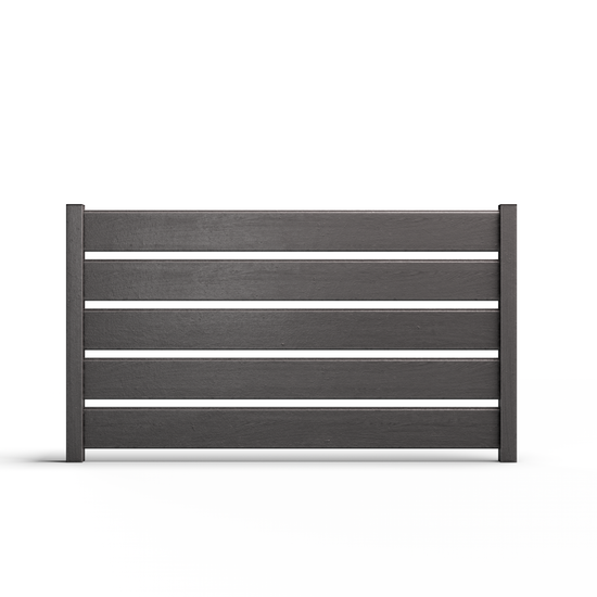 Composite Modern Horizontal Semi-Privacy Perimeter Fence - 3.5 ft. H x 6 ft. W - Hurricane Wind, Flame Spread, Noise Reduction Rating - Sustainable, Durable, Eco-Friendly, and Low-Maintenance