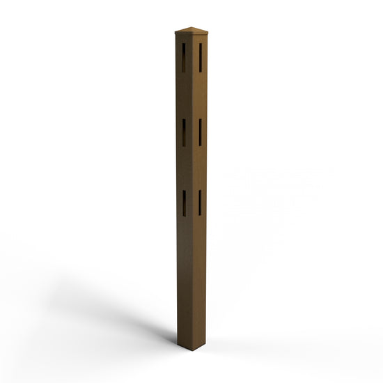 5x5 Composite Corner Post with Post Cap – For Traditional Ranch Rail Fencing – Eco-Friendly & Weather-Resistant