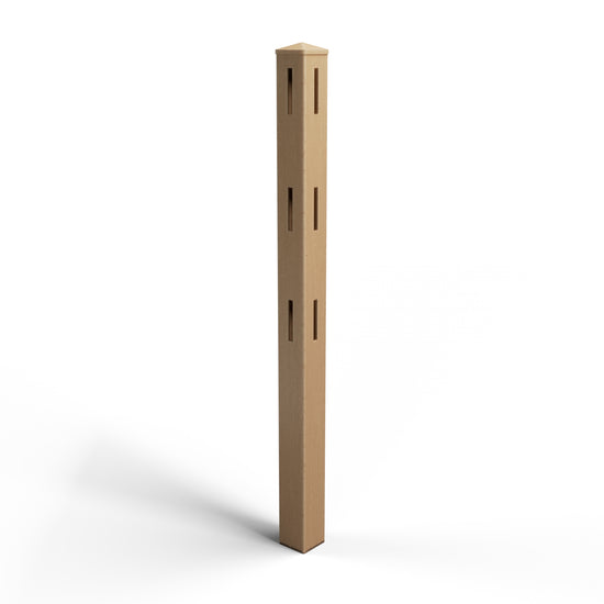 5x5 Composite Corner Post with Post Cap – For Traditional Ranch Rail Fencing – Eco-Friendly & Weather-Resistant