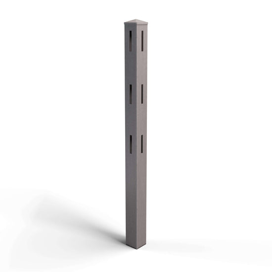 5x5 Composite Corner Post with Post Cap – For Traditional Ranch Rail Fencing – Eco-Friendly & Weather-Resistant