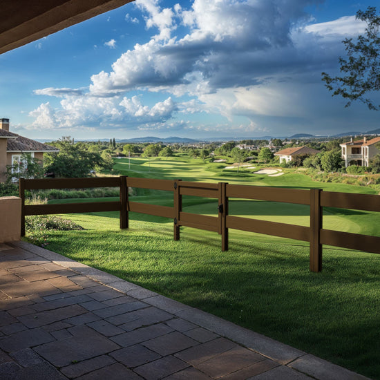 Composite Modern Ranch Rail – 3 ft. H x 5.75 ft. W – Hurricane Wind and Flame Spread Rated - Durable, Eco-Friendly, and Easy to Install