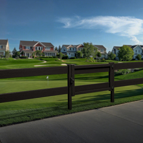Composite Modern Ranch Rail – 3 ft. H x 5.75 ft. W – Hurricane Wind and Flame Spread Rated - Durable, Eco-Friendly, and Easy to Install