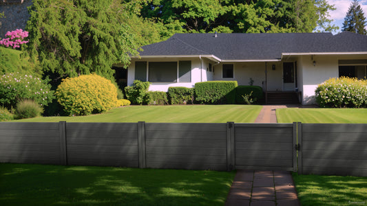 Composite Modern Horizontal Privacy Perimeter Fence Gate (3.5 ft. H x 4 ft. W)