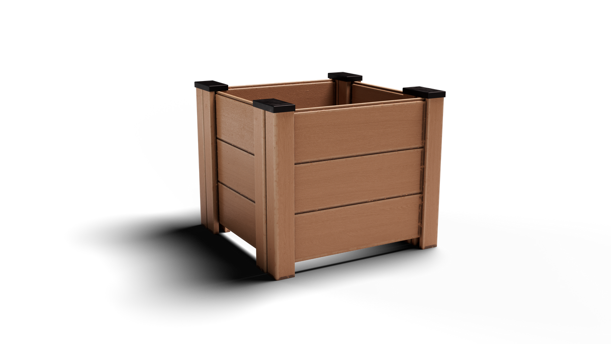 Composite Gardening Square Planter (2 ft. L x 2 ft. W x 2 ft. H) Adjus ...